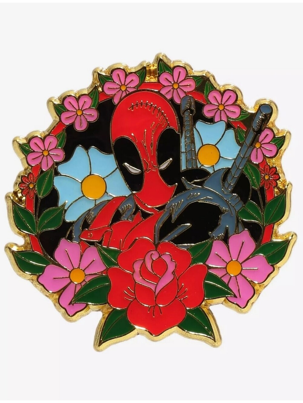 Marvel Deadpool Floral Deadpool Portrait Enamel Pin